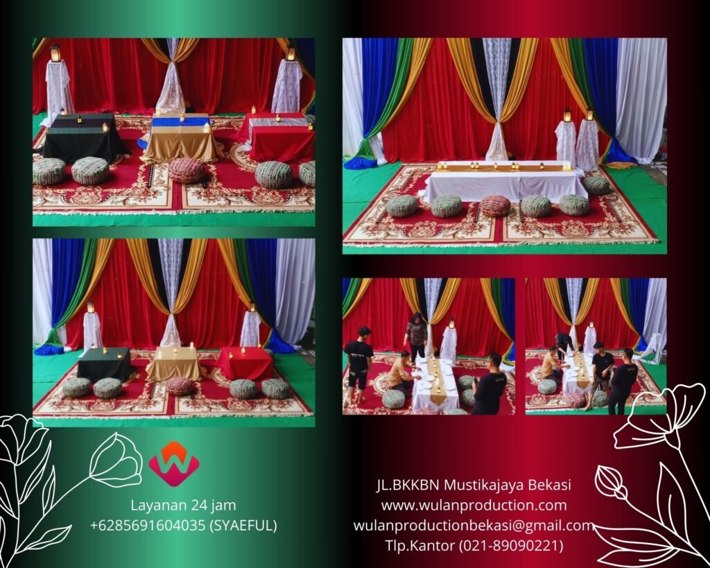Sewa Set Meja Lesehan Lengkap Bantal Duduk Dan Karpet Cantik Event Bukber Ramadhan 2024