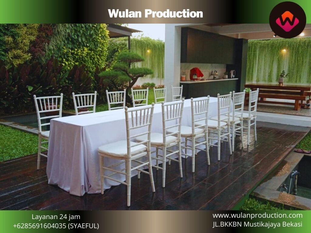 Sewa Meja dan Kursi Tiffany Putih Cantik Elegan Tangerang
