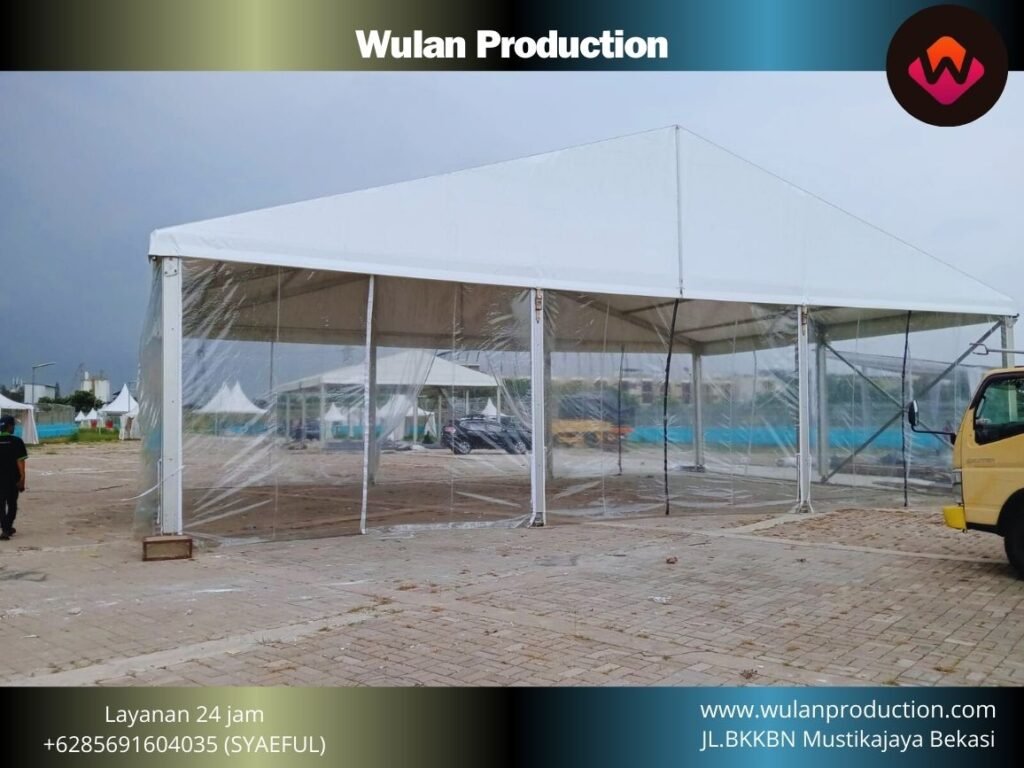 Layanan Sewa Tenda Roder Dinding Transparan 15x10m Area Jakarta Selatan