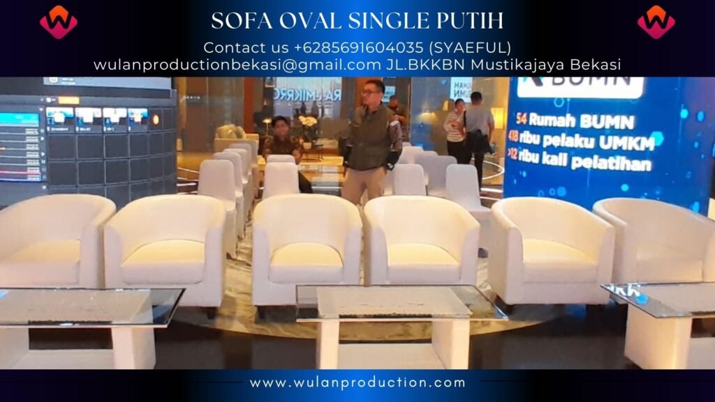 Jasa Sewa Sofa Model Oval Putih Single Jakarta