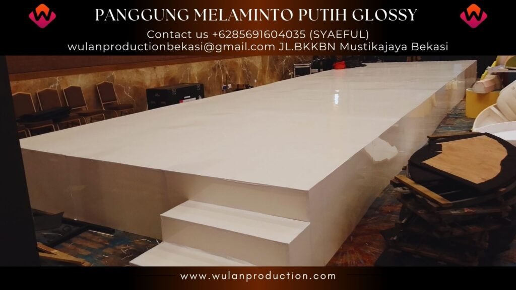 Sewa Panggung Type melaminto putih Glossy Jakarta