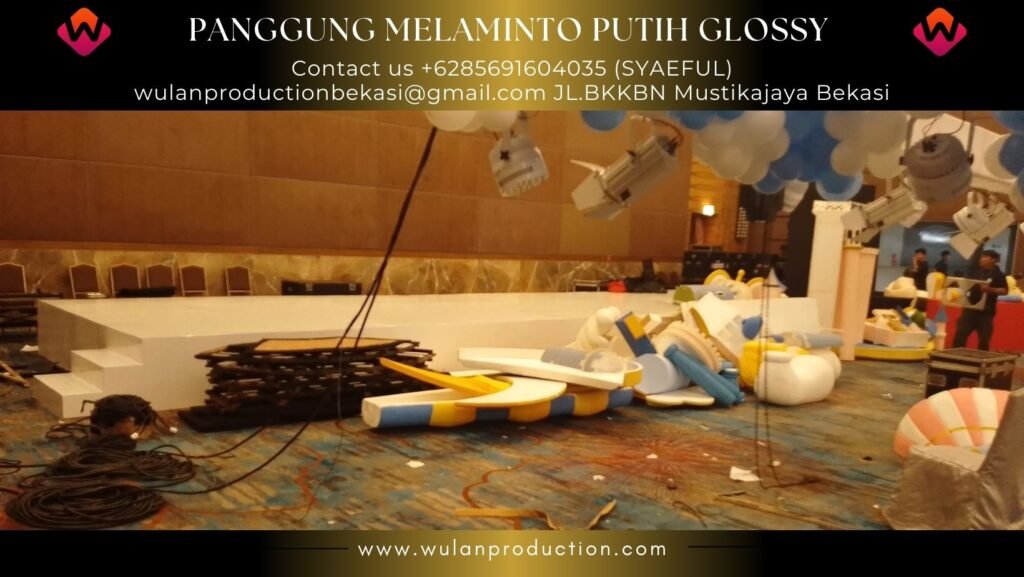 Sewa Panggung Type melaminto putih Glossy Jakarta