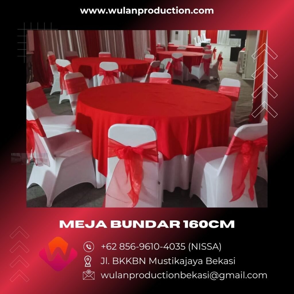 Sewa Meja Besar Type Bundar Diameter 160cm Area Terdekat Jakarta