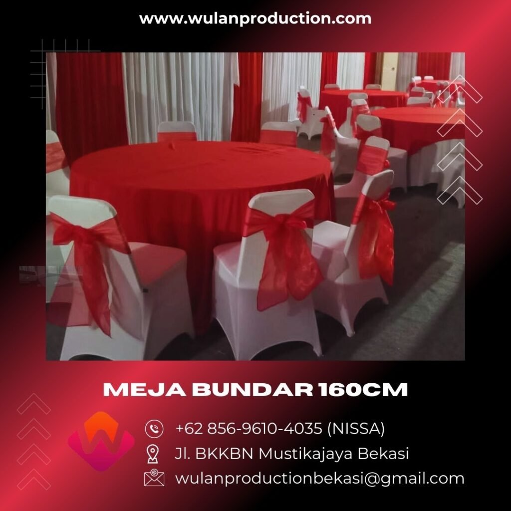 Sewa Meja Besar Type Bundar Diameter 160cm Area Terdekat Jakarta