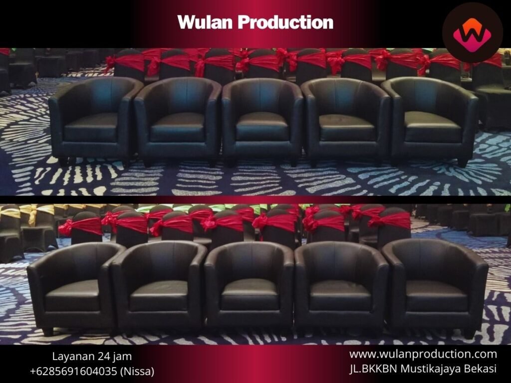 Sewa Sofa Type VIP Model Oval Hitam Dan Putih Area Terdekat Jakarta