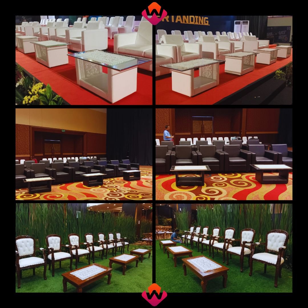 Sewa Meja Stok Banyak Type Bundar Kotak Dan VIP Jakarta