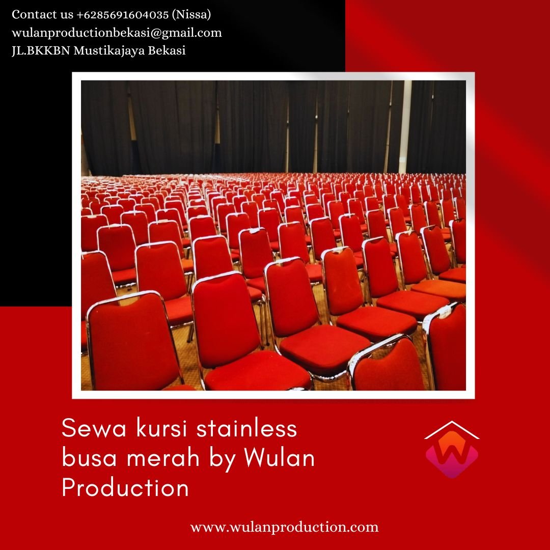 Jasa Sewa Kursi Stainless Busa Merah Polos Tanpa cover Area Jakarta