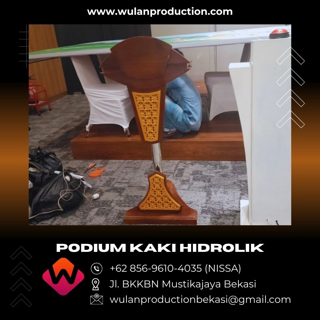 Sewa Podium Vip Kayu Jati Kaki Hidrolic Area Jakarta