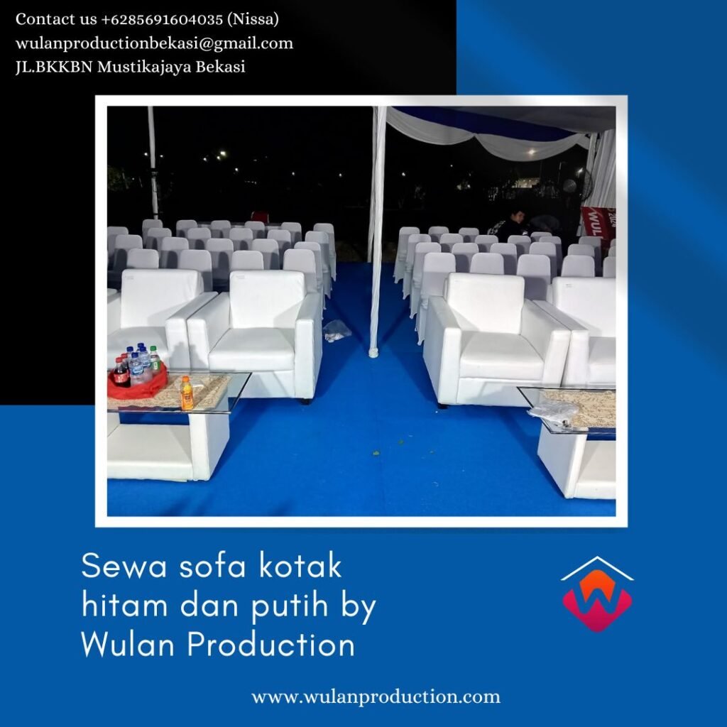 Sewa Sofa Kotak Minimalis Putih Dan Hitam area Jakarta