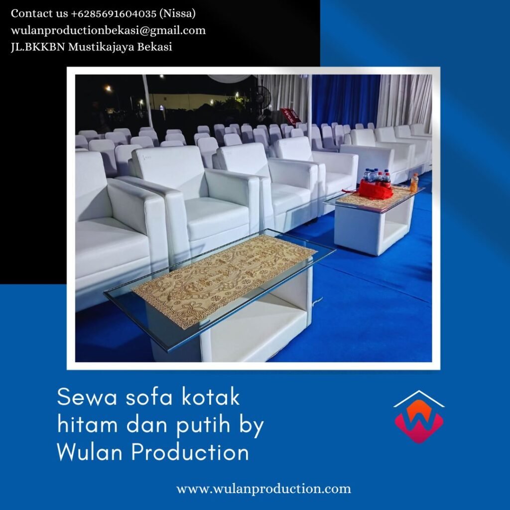 Sewa Sofa Kotak Minimalis Putih Dan Hitam area Jakarta