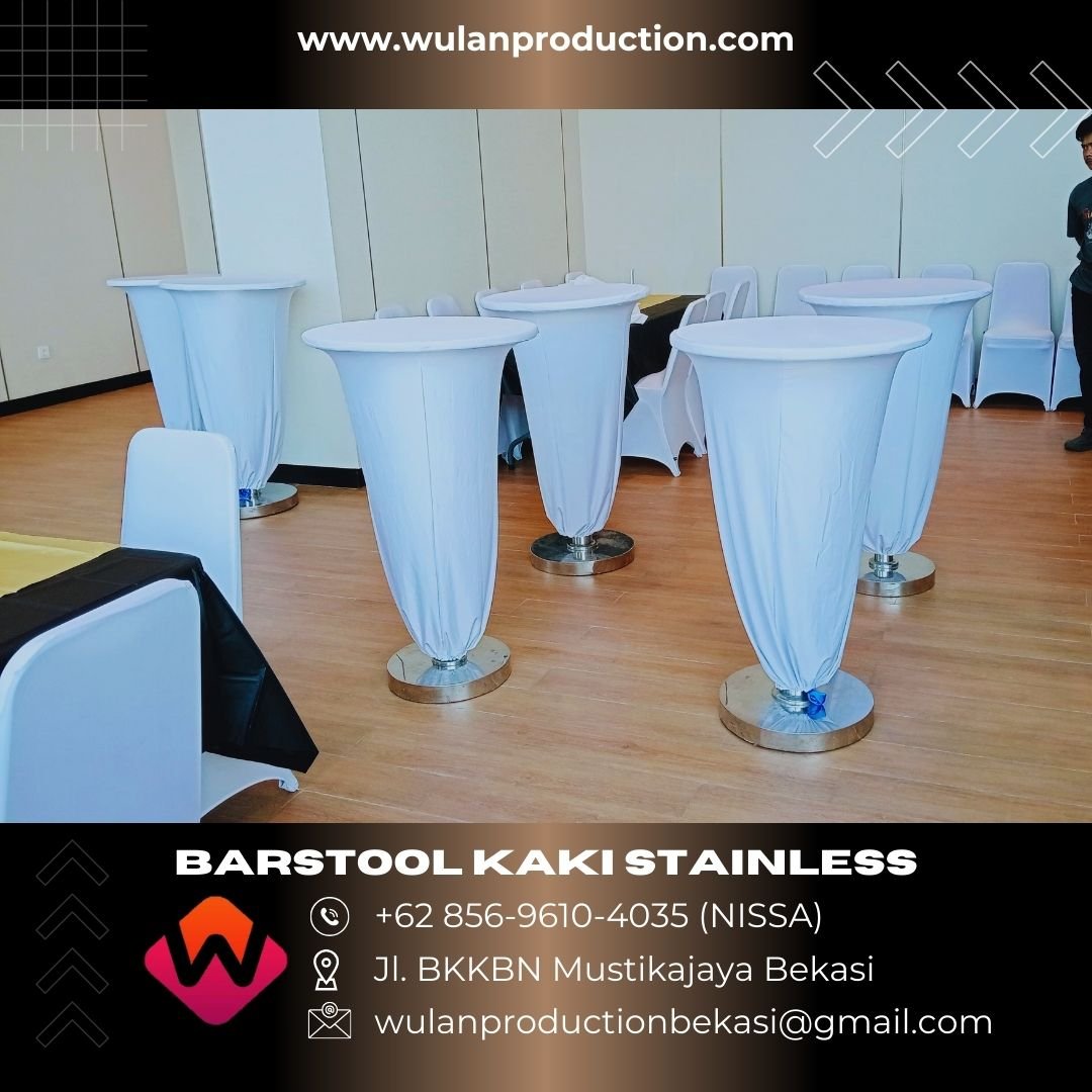 Sewa Barstool Kaki Stainless Lengkap Cover Area Jakarta