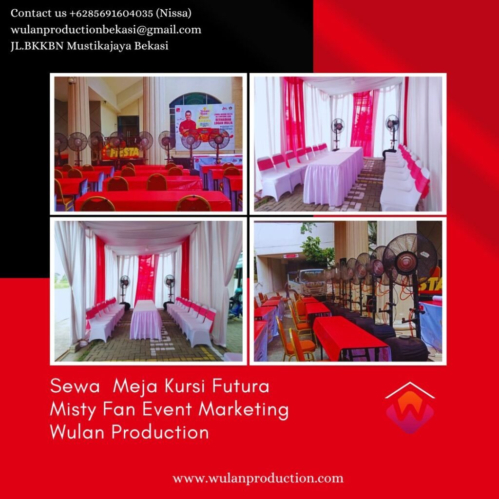 Sewa Meja Kursi Futura Misty Fan Event Marketing Galery LBS Cibitung Bekasi