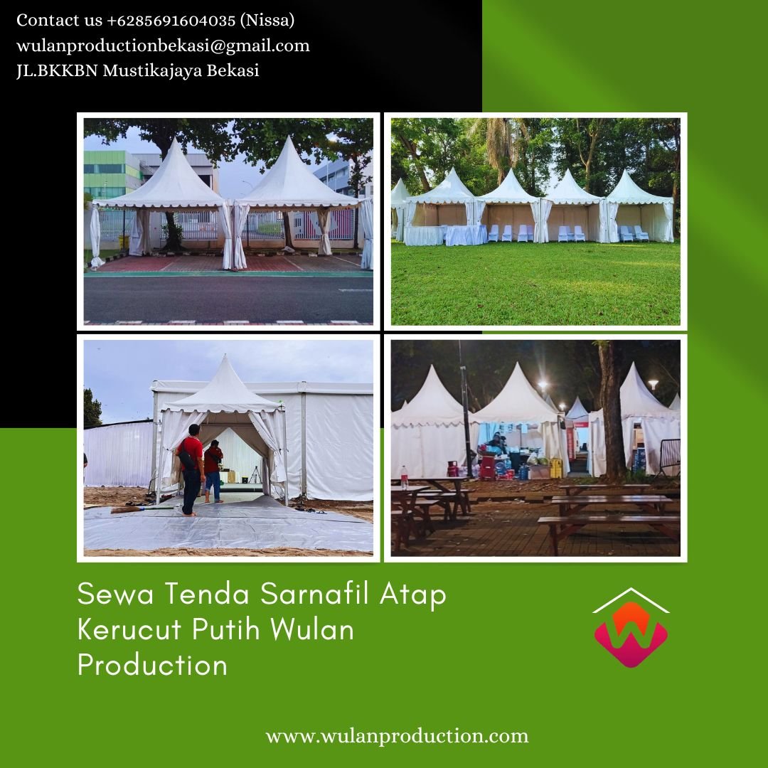 Sewa Tenda Sarnafil Atap Kerucut Putih Area Depok