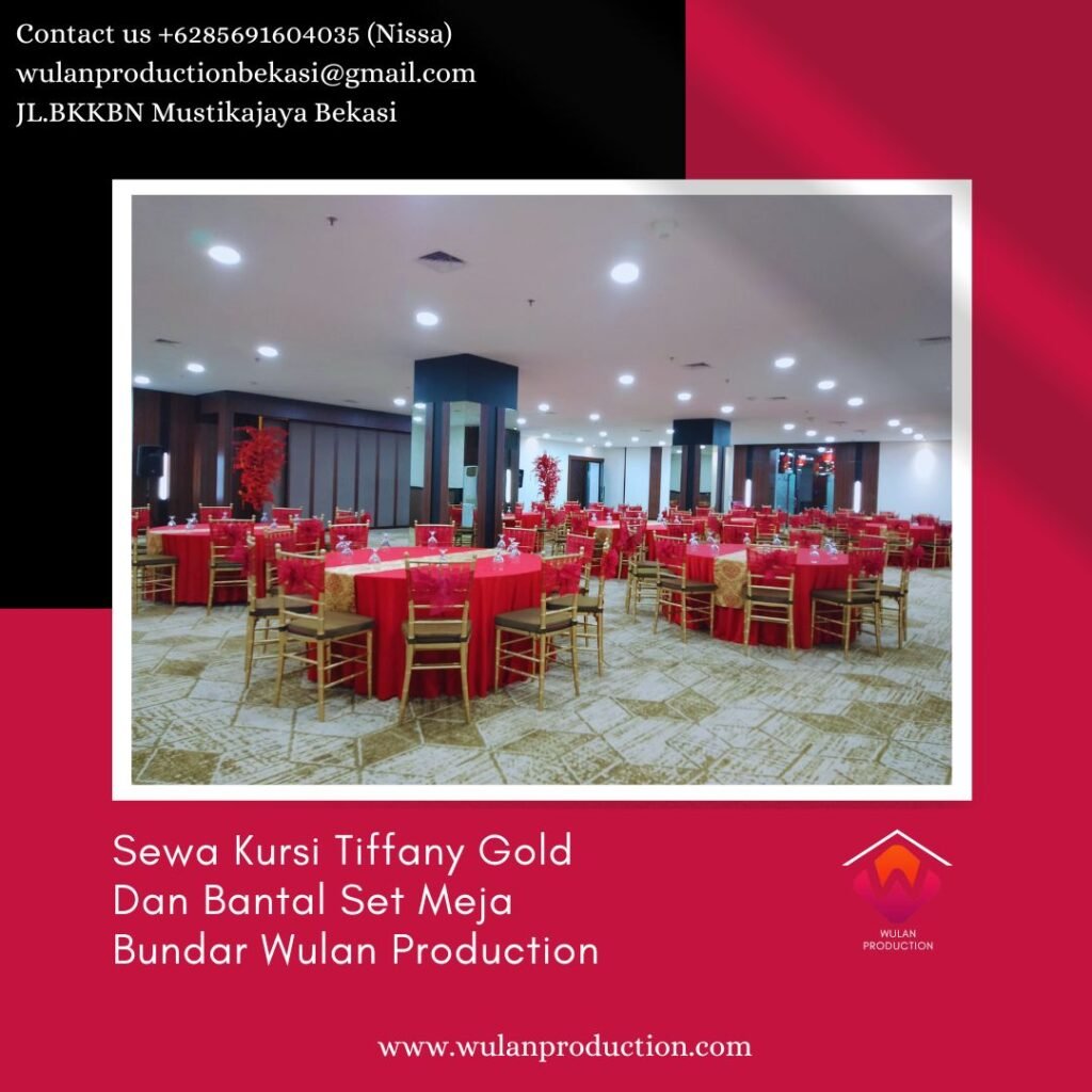 Pusat Sewa Kursi Tiffany Gold Dan Bantal Set Meja Bundar di Jakarta