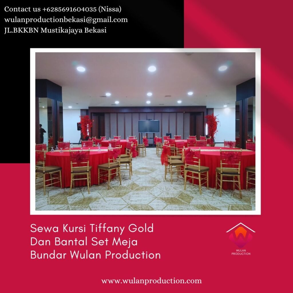 Pusat Sewa Kursi Tiffany Gold Dan Bantal Set Meja Bundar di Jakarta