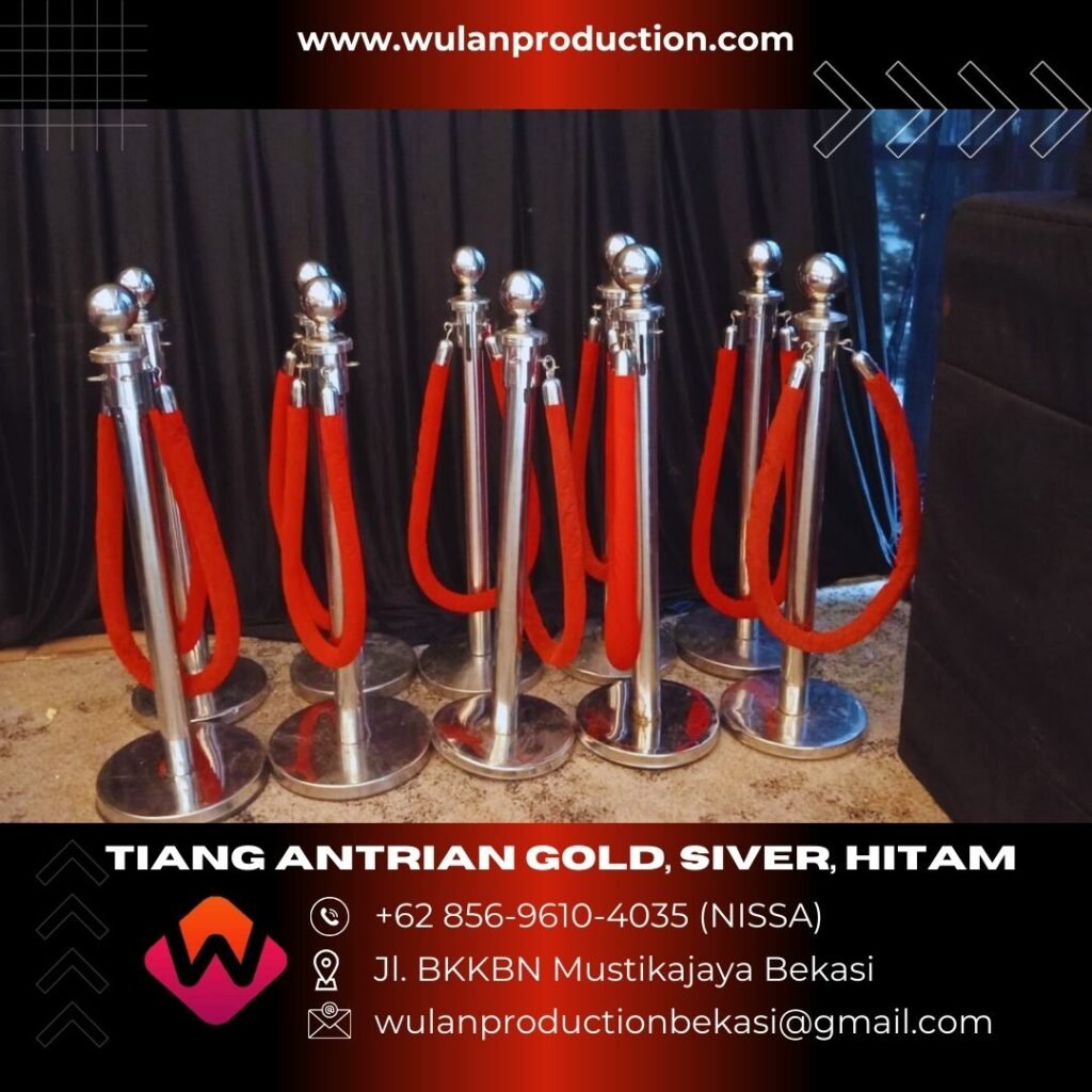 Melayani Sewa Tiang Antrian Hitam Gold Dan Silver Stainless di Jakarta