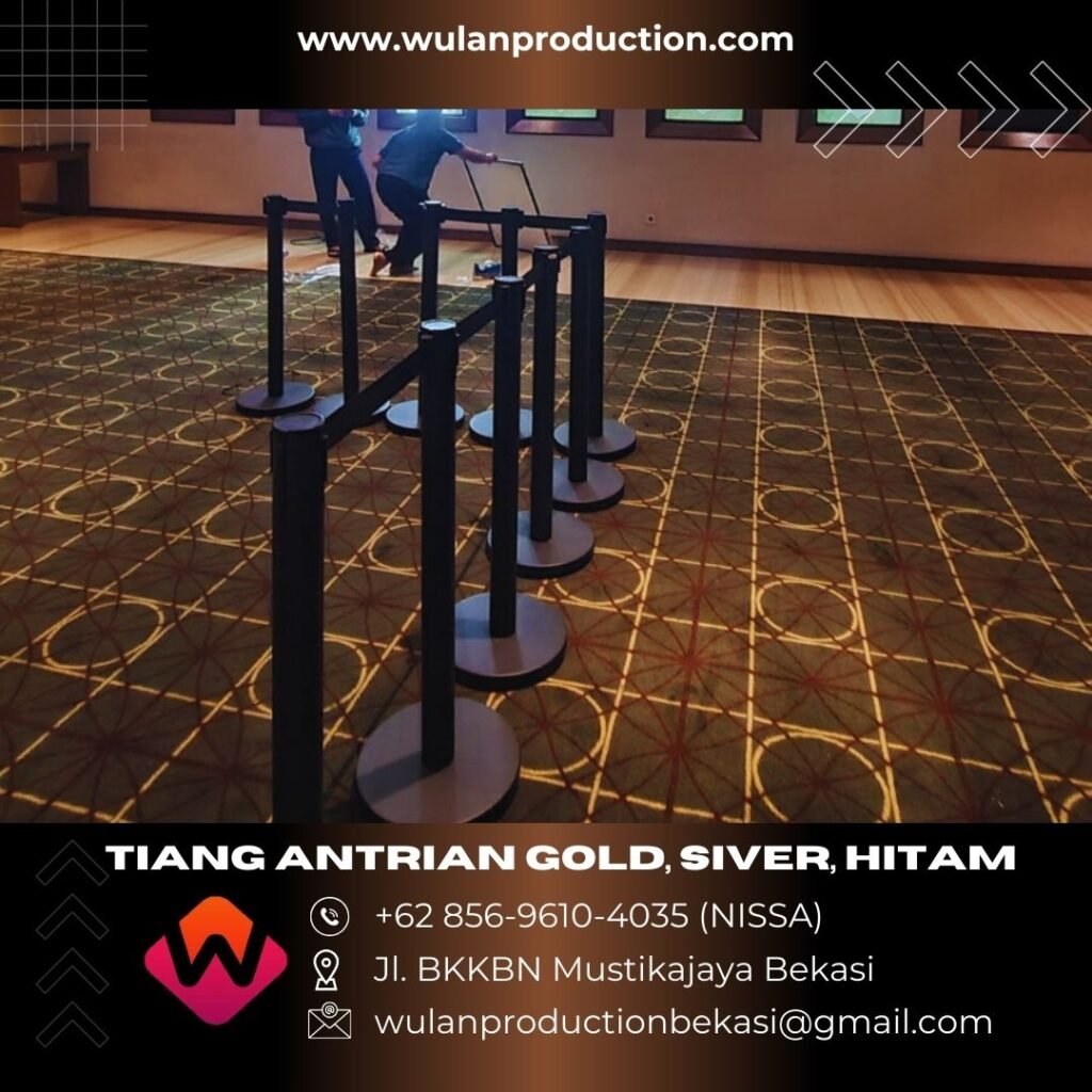 Melayani Sewa Tiang Antrian Hitam Gold Dan Silver Stainless di Jakarta