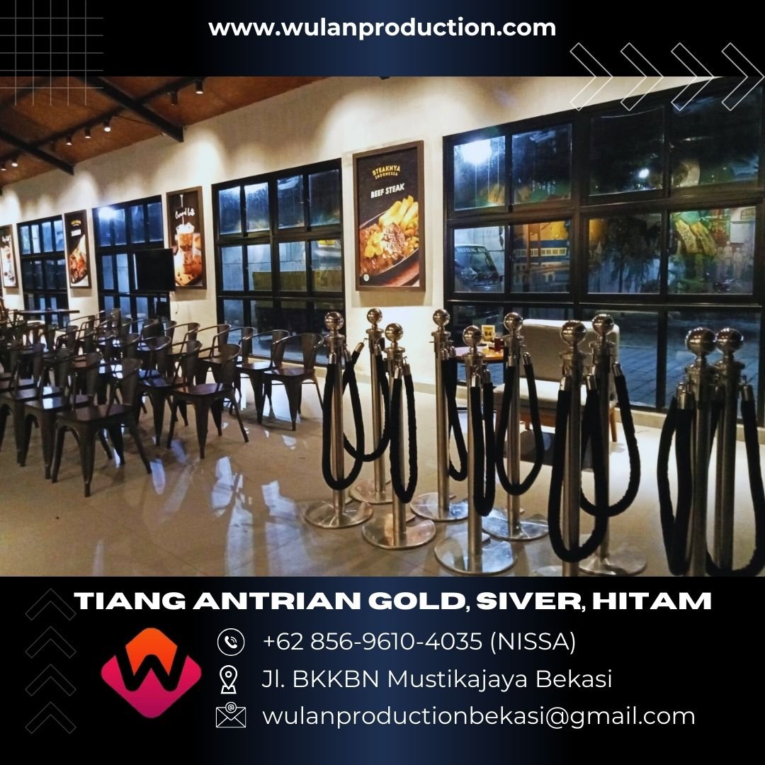 Melayani Sewa Tiang Antrian Hitam Gold Dan Silver Stainless di Jakarta