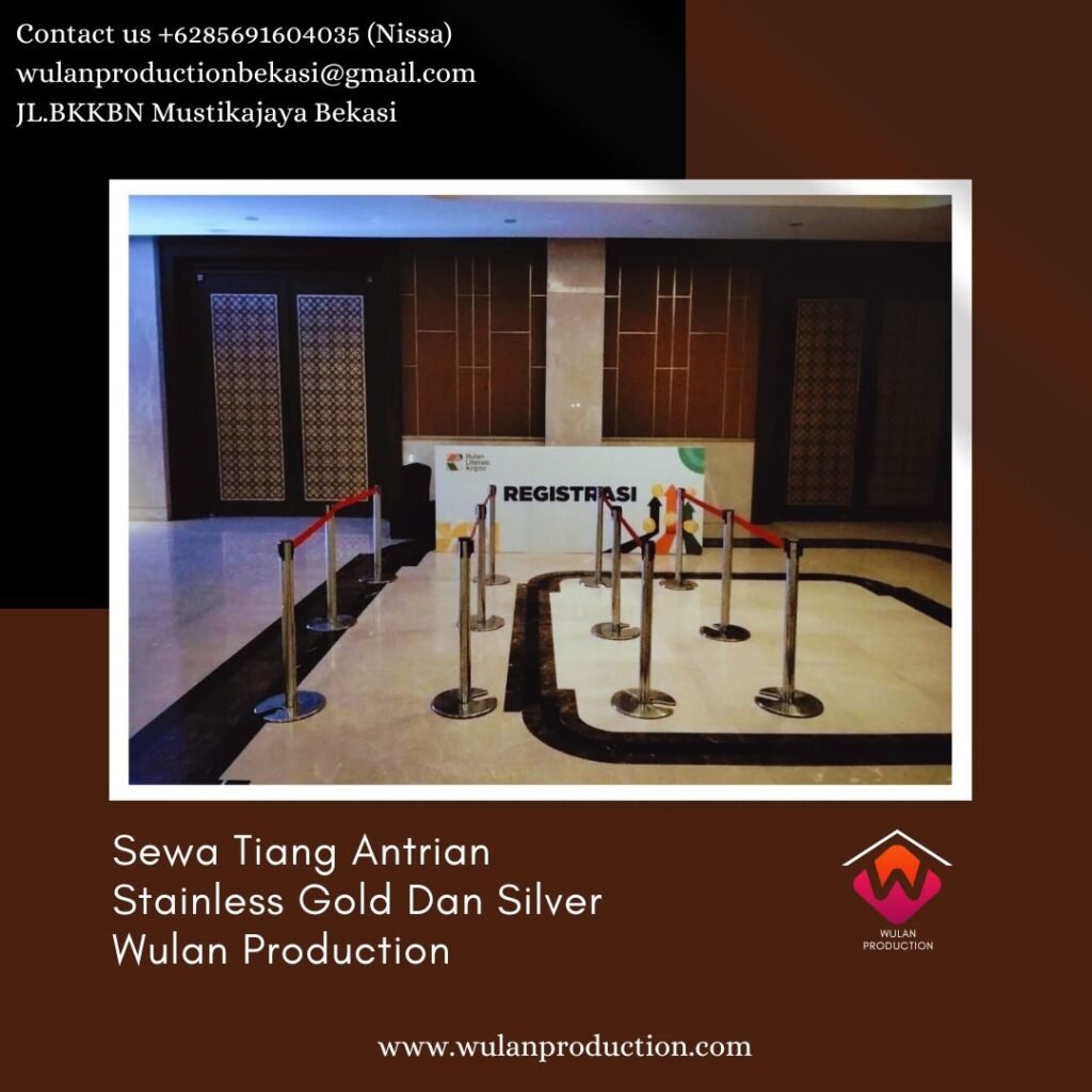 Pusat Sewa Tiang Antrian Stainless Gold Dan Silver di Jakarta