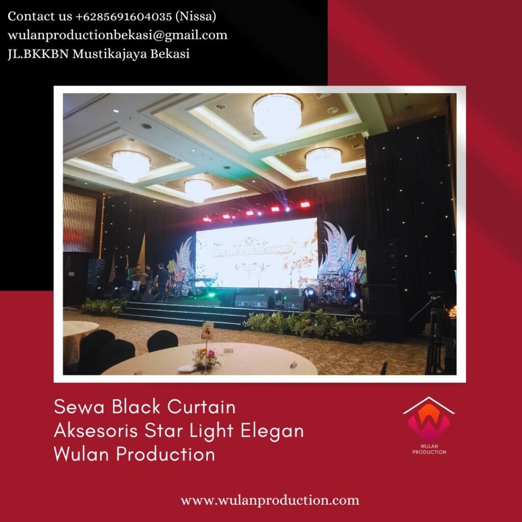 Rental Black Curtain Aksesoris Star Light Elegan di Jakarta