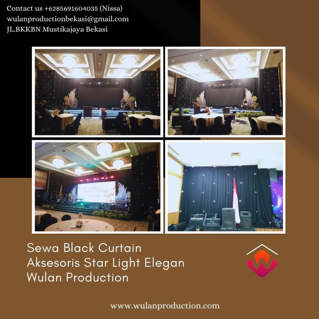 Rental Black Curtain Aksesoris Star Light Elegan di Jakarta