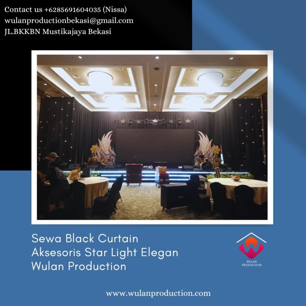 Rental Black Curtain Aksesoris Star Light Elegan di Jakarta