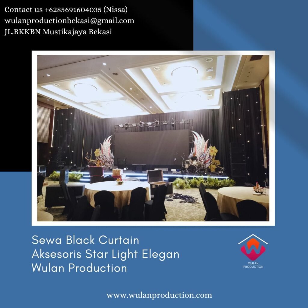 Rental Black Curtain Aksesoris Star Light Elegan di Jakarta