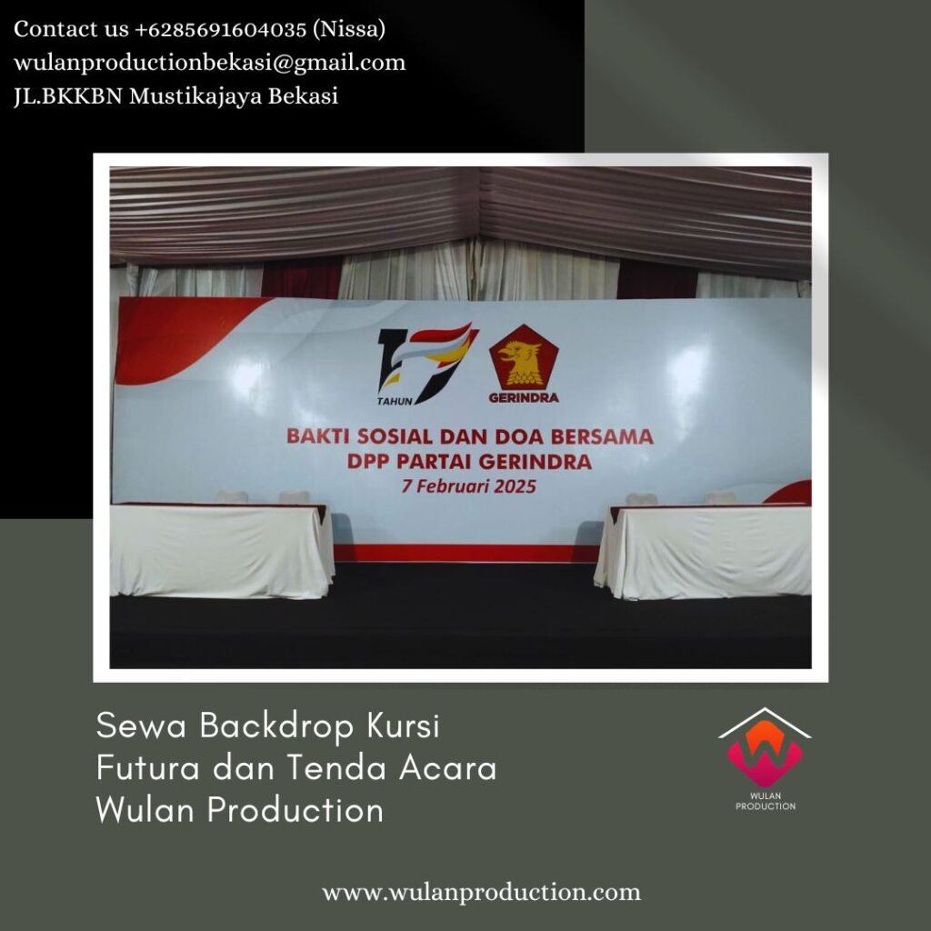 Sewa Backdrop Kursi Futura dan Tenda Acara Bakti Sosial di Jakarta