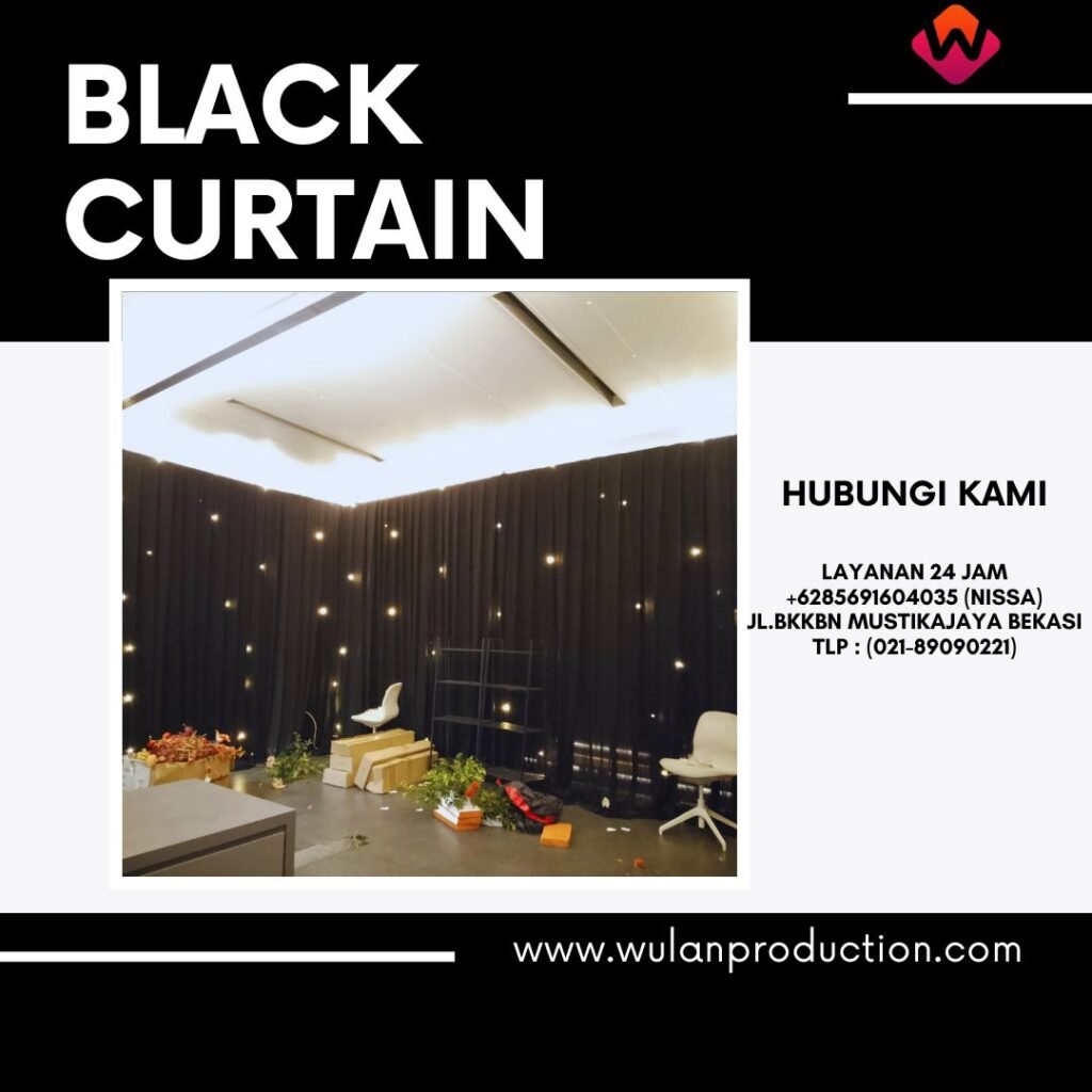 Sewa Black Curtain Tebal Event Mazda Transyogi Bogor