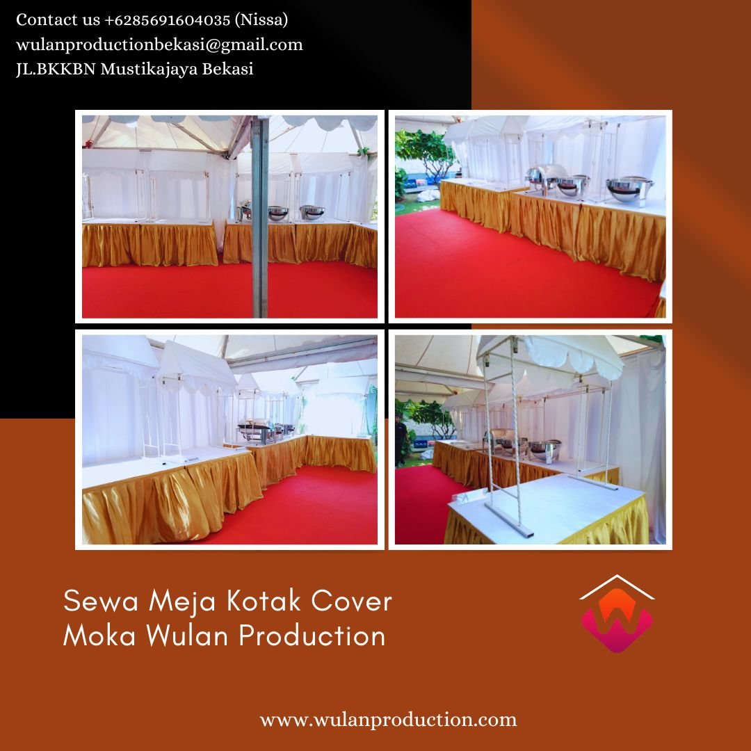 Sewa Meja Kotak Cover Moka di Jakarta