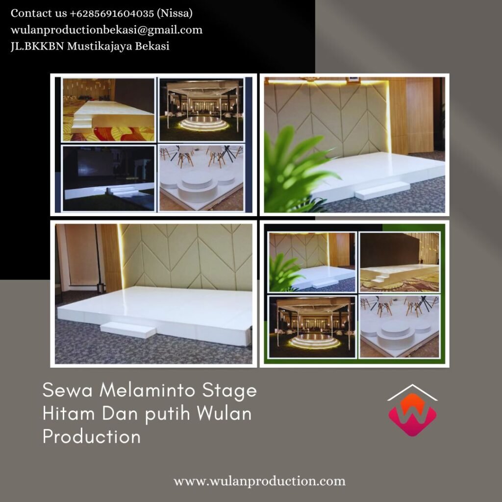 Rental Melaminto Stage Hitam Dan putih Area Jakarta