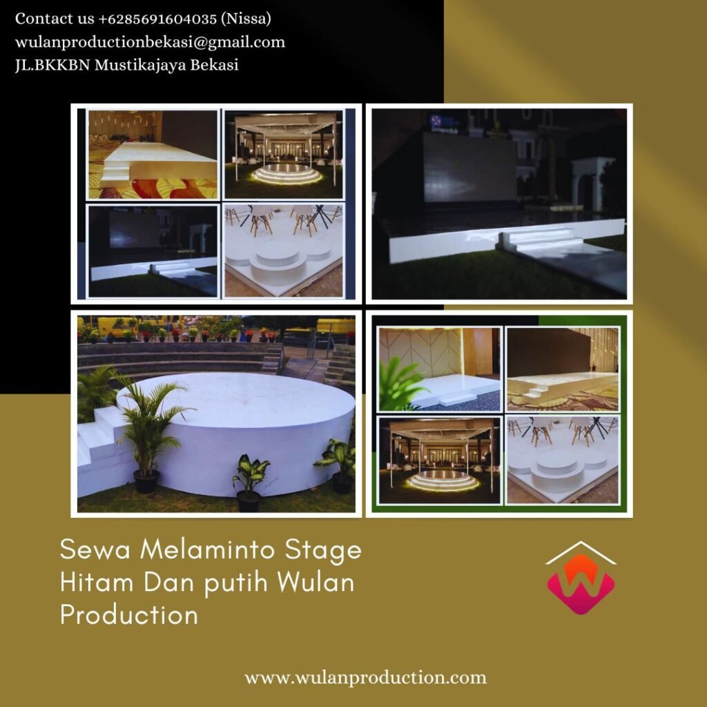 Rental Melaminto Stage Hitam Dan putih Area Jakarta