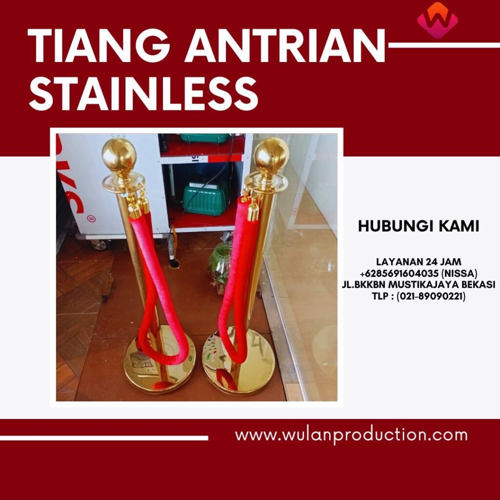 Sewa Tiang Antrian Stainless Gold Silver Dan Hitam di Jakarta