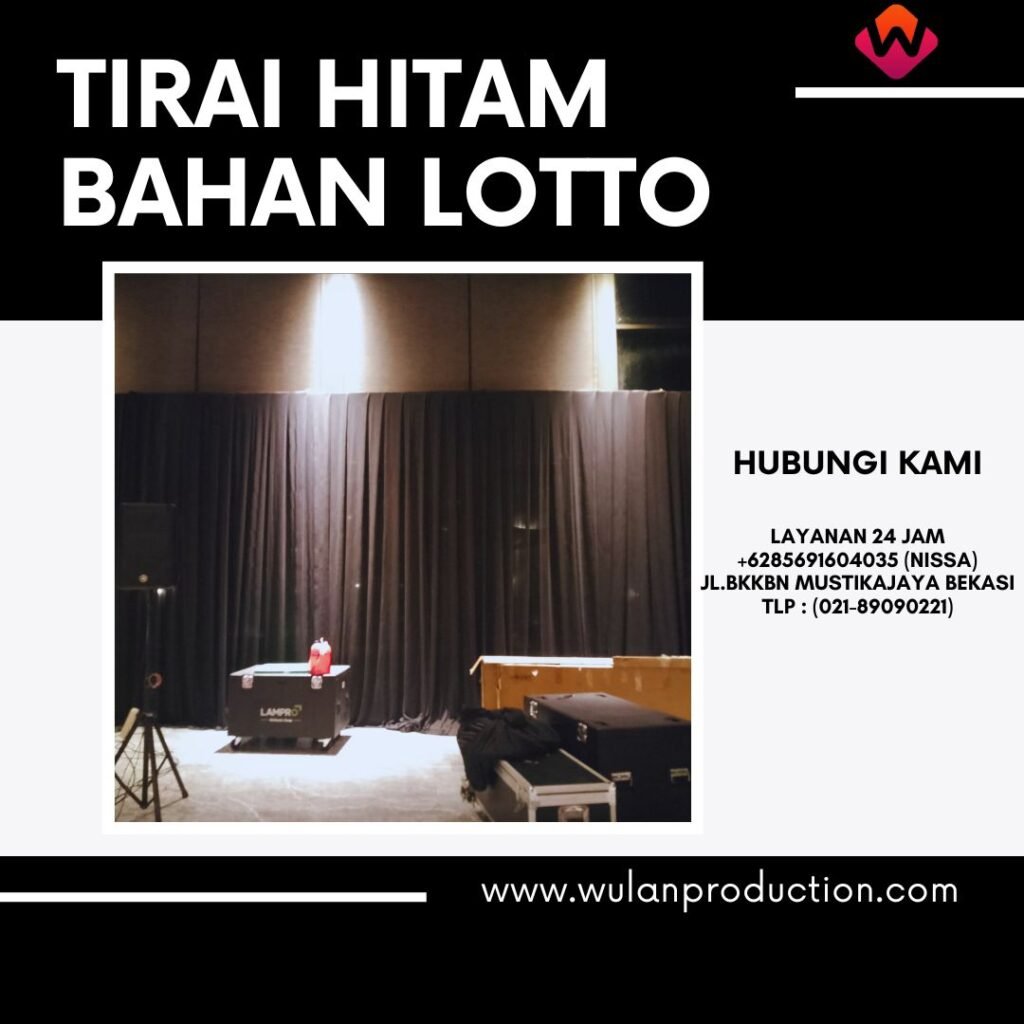 Sewa Tirai Hitam Bahan Lotto Tebal Area Jakarta Bekasi