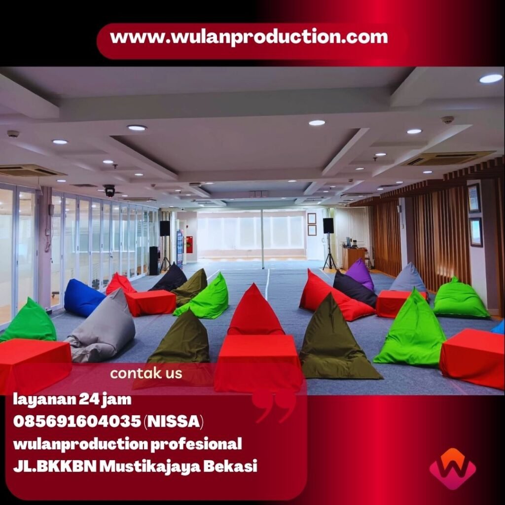 Rental Alas Duduk Santai Model Beanbag Kerucut Berwarna di Jakarta