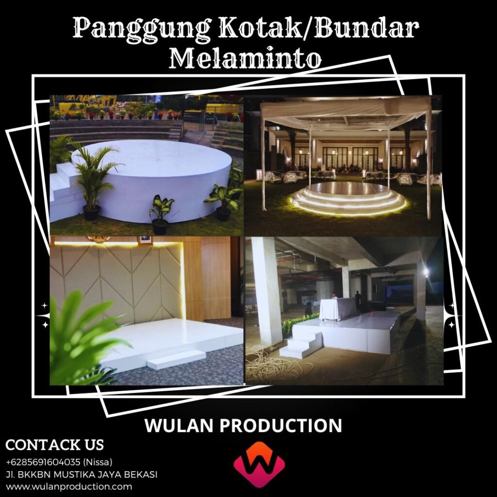 Rental Panggung Bundar Kotak Bahan Melaminto Putih atau Hitam di Jakarta