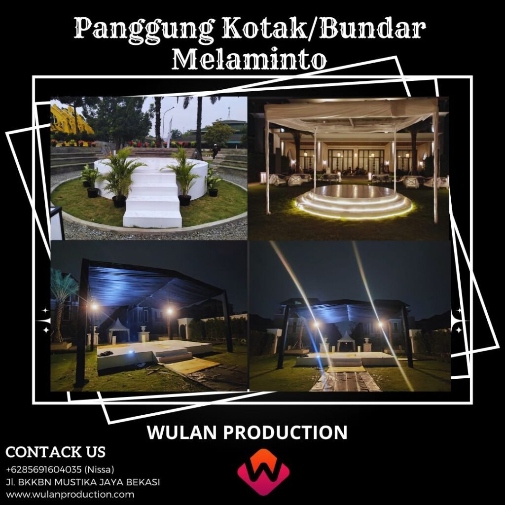 Rental Panggung Bundar Kotak Bahan Melaminto Putih atau Hitam di Jakarta