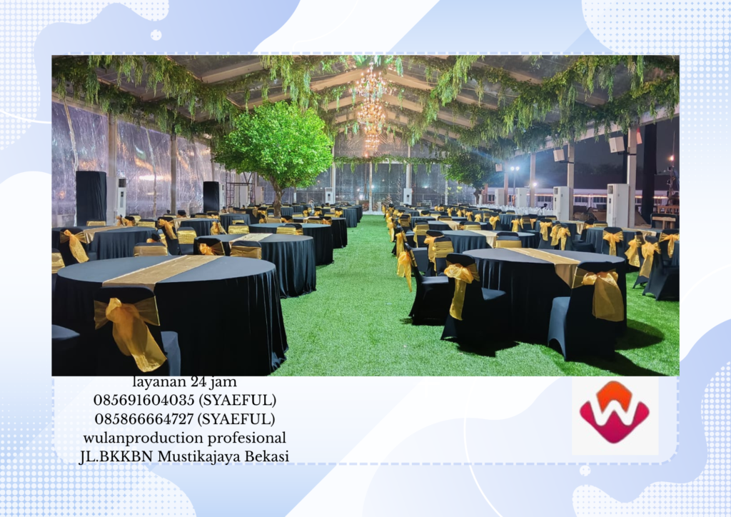 Sewa Kursi Dan Round Table Cover Rumbai Hitam di Jakarta