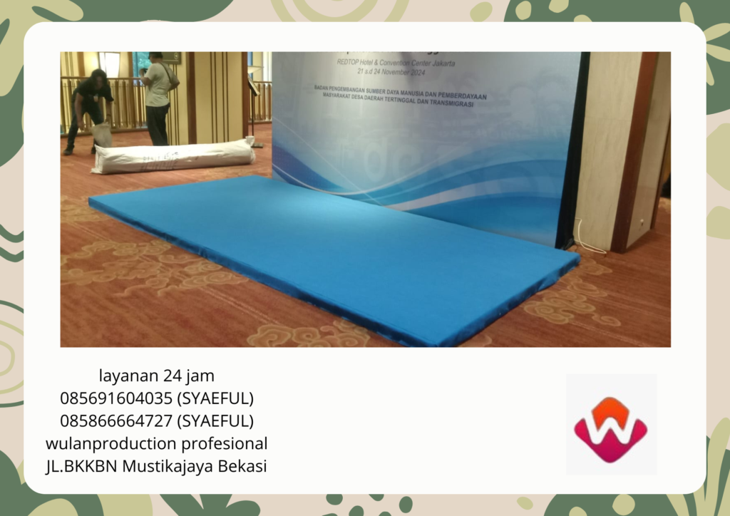 Sewa Panggung Flooring Karpet Biru Dan Backdrop Jakarta