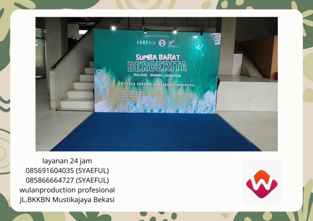 Sewa Panggung Flooring Karpet Biru Dan Backdrop Jakarta