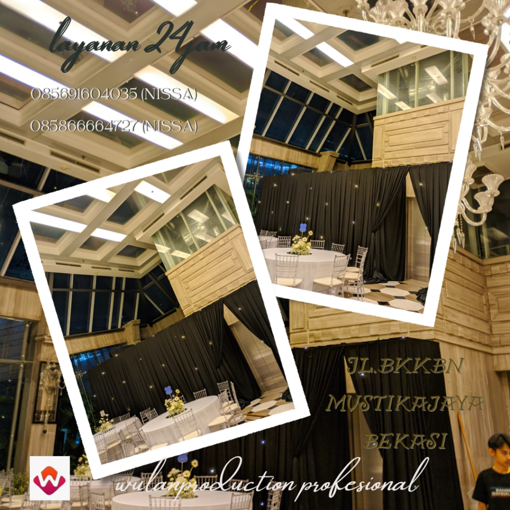 Rental Black Curtain Event Hotel Azalia Teluk Betung Jakarta