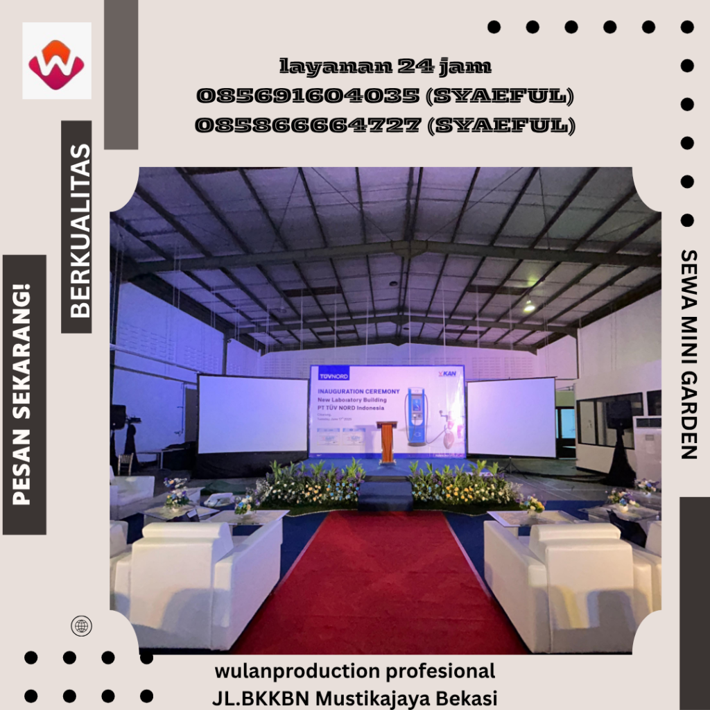 Sewa Backdrop dan Kursi Futura Cover Putih Area Depok