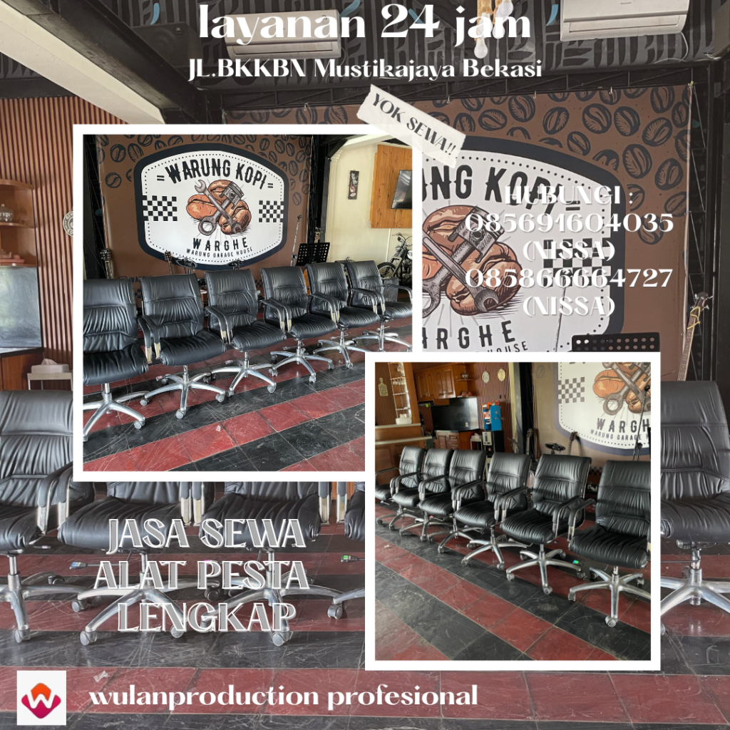 Sewa Kursi Direktur Hitam Event Warung Kopi Ciawi Bogor