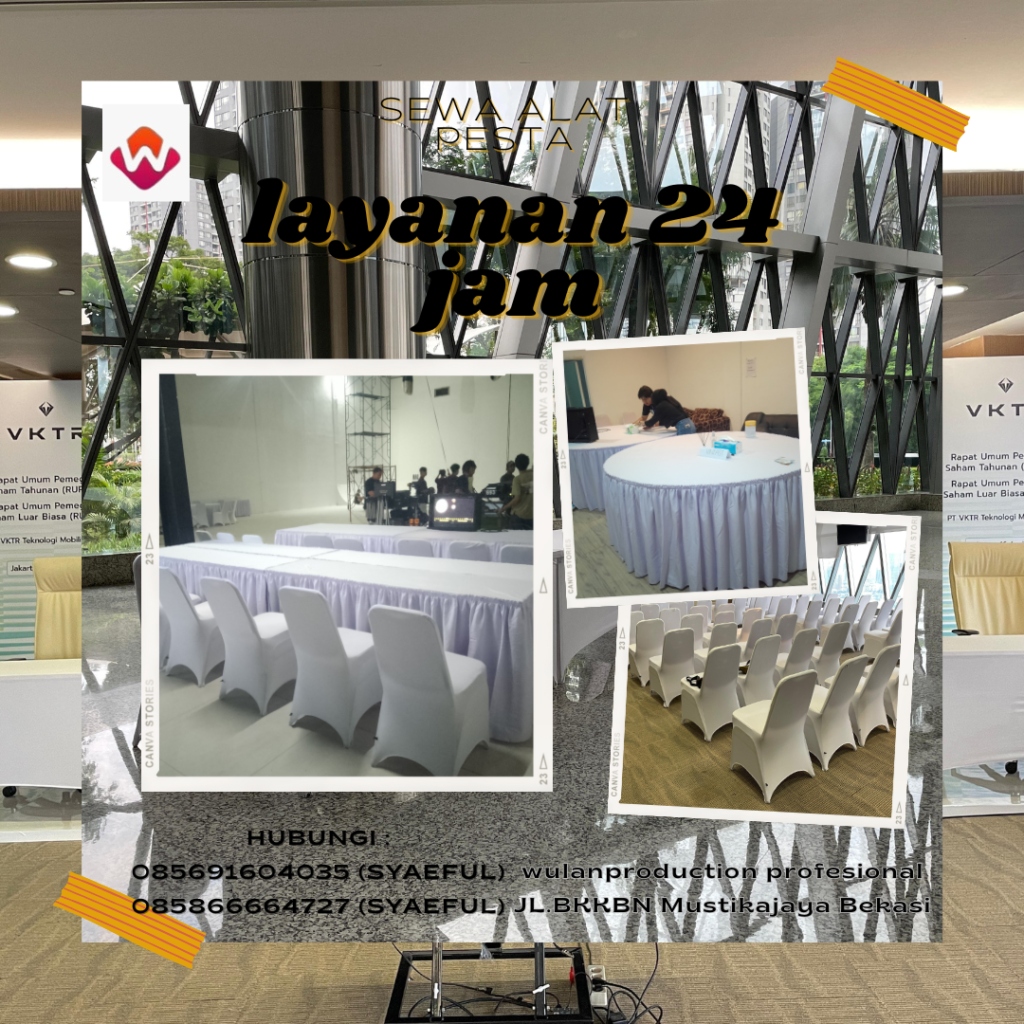 Sewa Round Table Dan Meja Ibm, Kursi Futura Cover Putih Jakarta