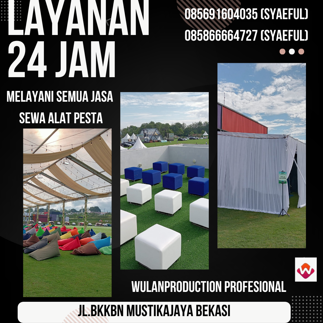 Sewa Tenda Transparan, Kursi puff Dan Beanbag Area Bekasi