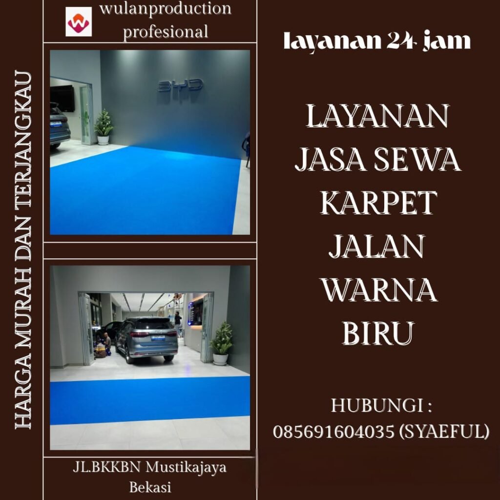 Jasa Sewa karpet Jalan Warna Biru Palmerah Jakarta