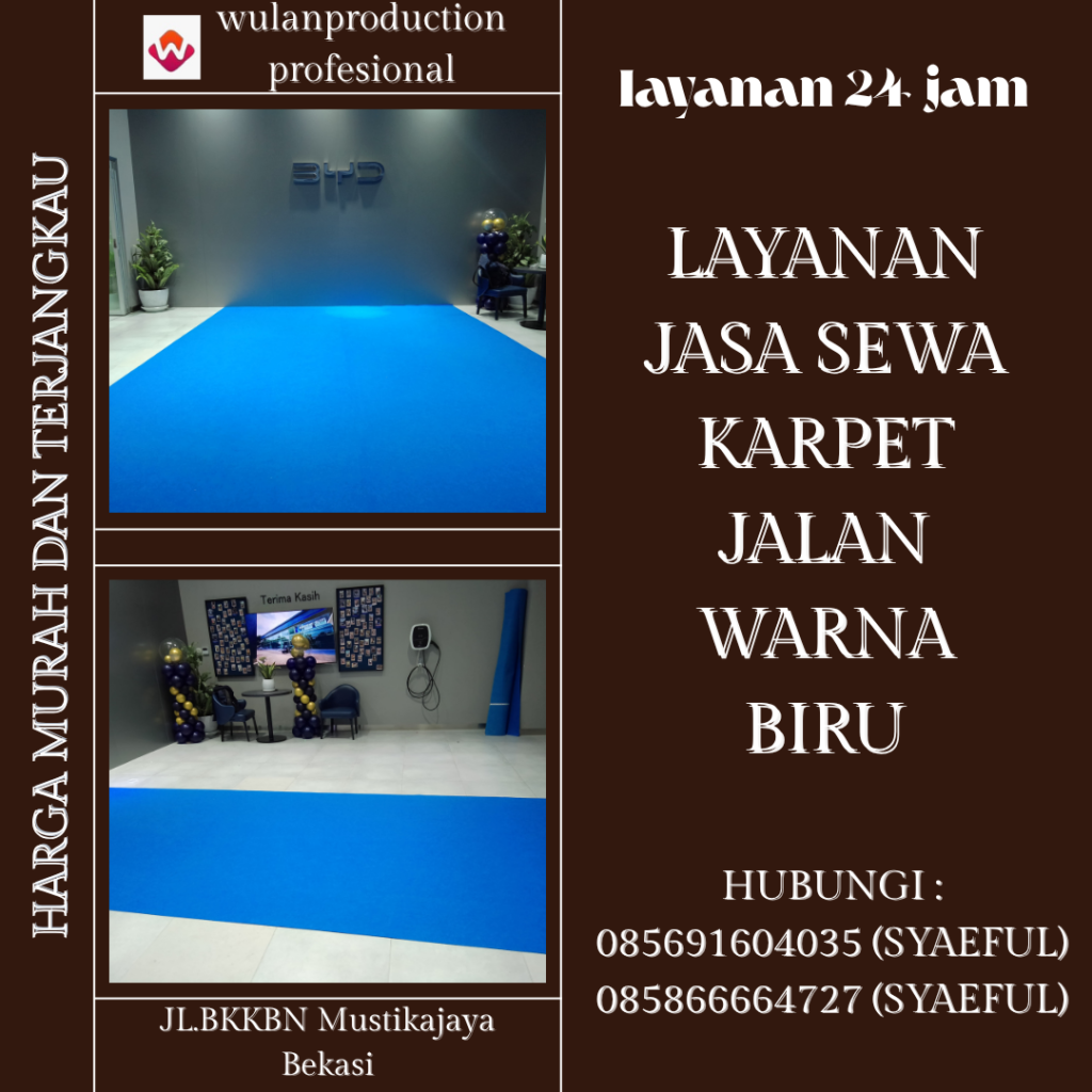 Jasa Sewa karpet Jalan Warna Biru Palmerah Jakarta