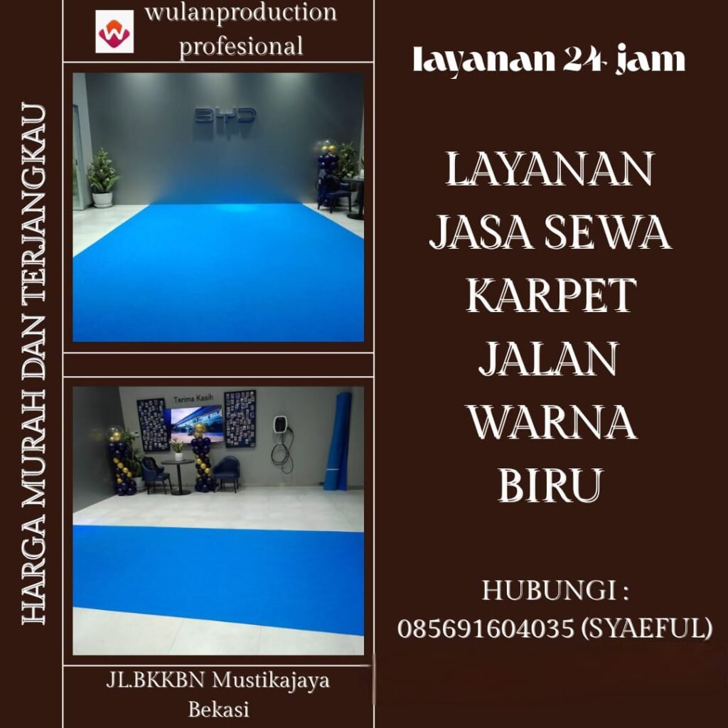 Jasa Sewa karpet Jalan Warna Biru Palmerah Jakarta