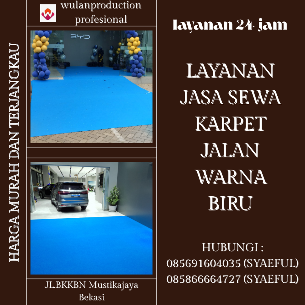Jasa Sewa karpet Jalan Warna Biru Palmerah Jakarta