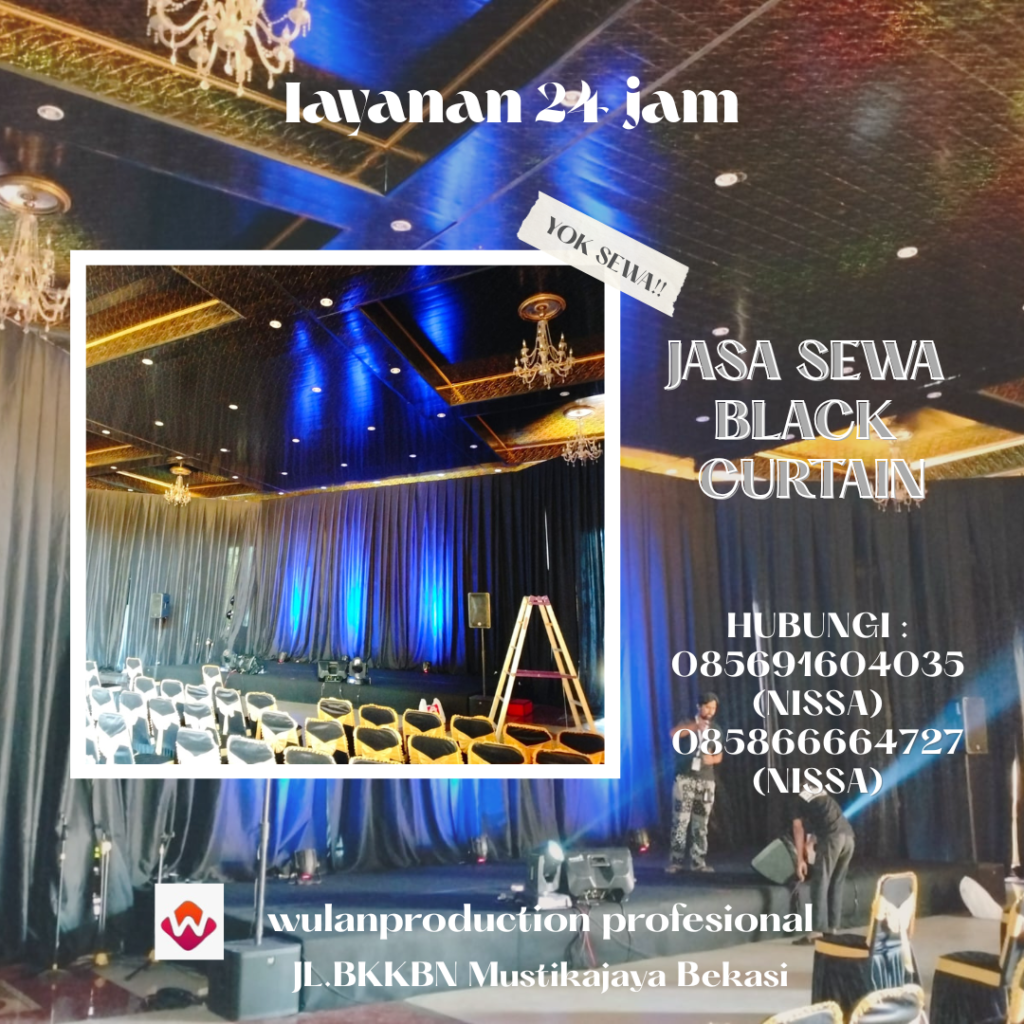 Rental Black Curtain Bahan Lotto Tebal Bogor